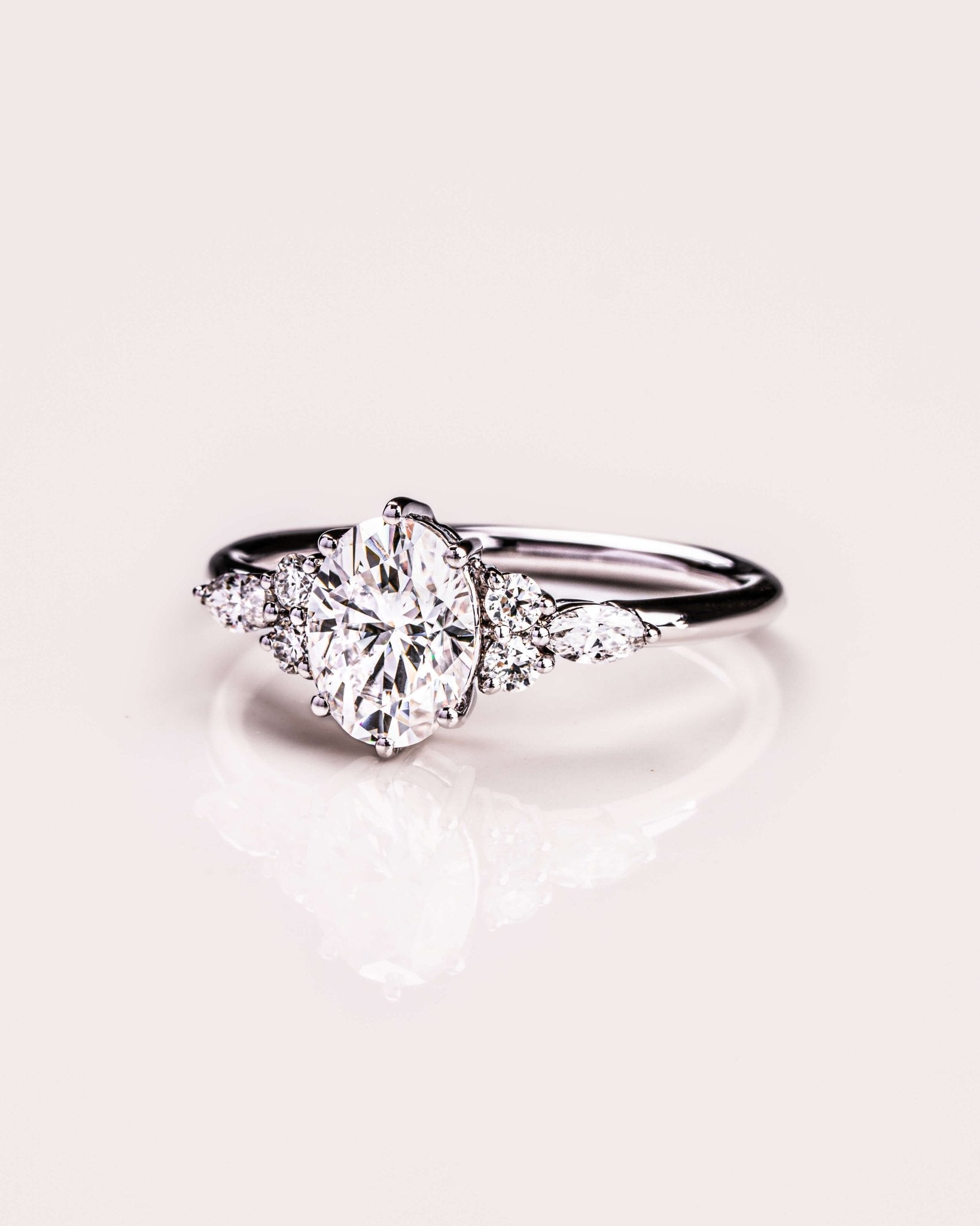 Cushion Hidden Halo Lab Grown Diamond Engagement Ring