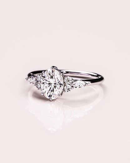 Cushion Hidden Halo Lab Grown Diamond Engagement Ring