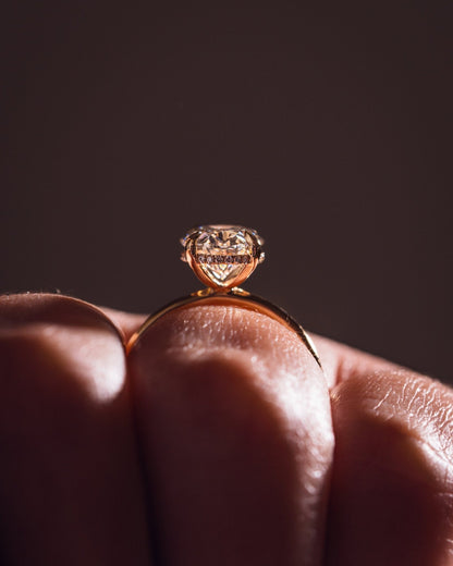 Cushion Hidden Halo Lab Grown Diamond Engagement Ring