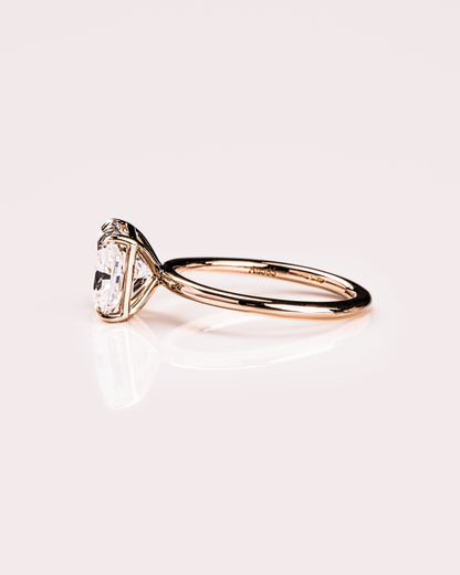 Cushion Hidden Halo Lab Grown Diamond Engagement Ring