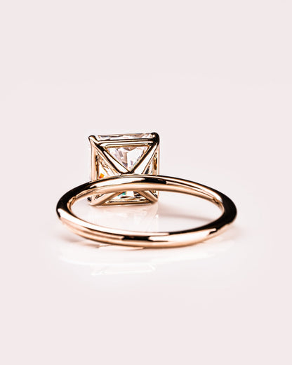 Cushion Hidden Halo Lab Grown Diamond Engagement Ring