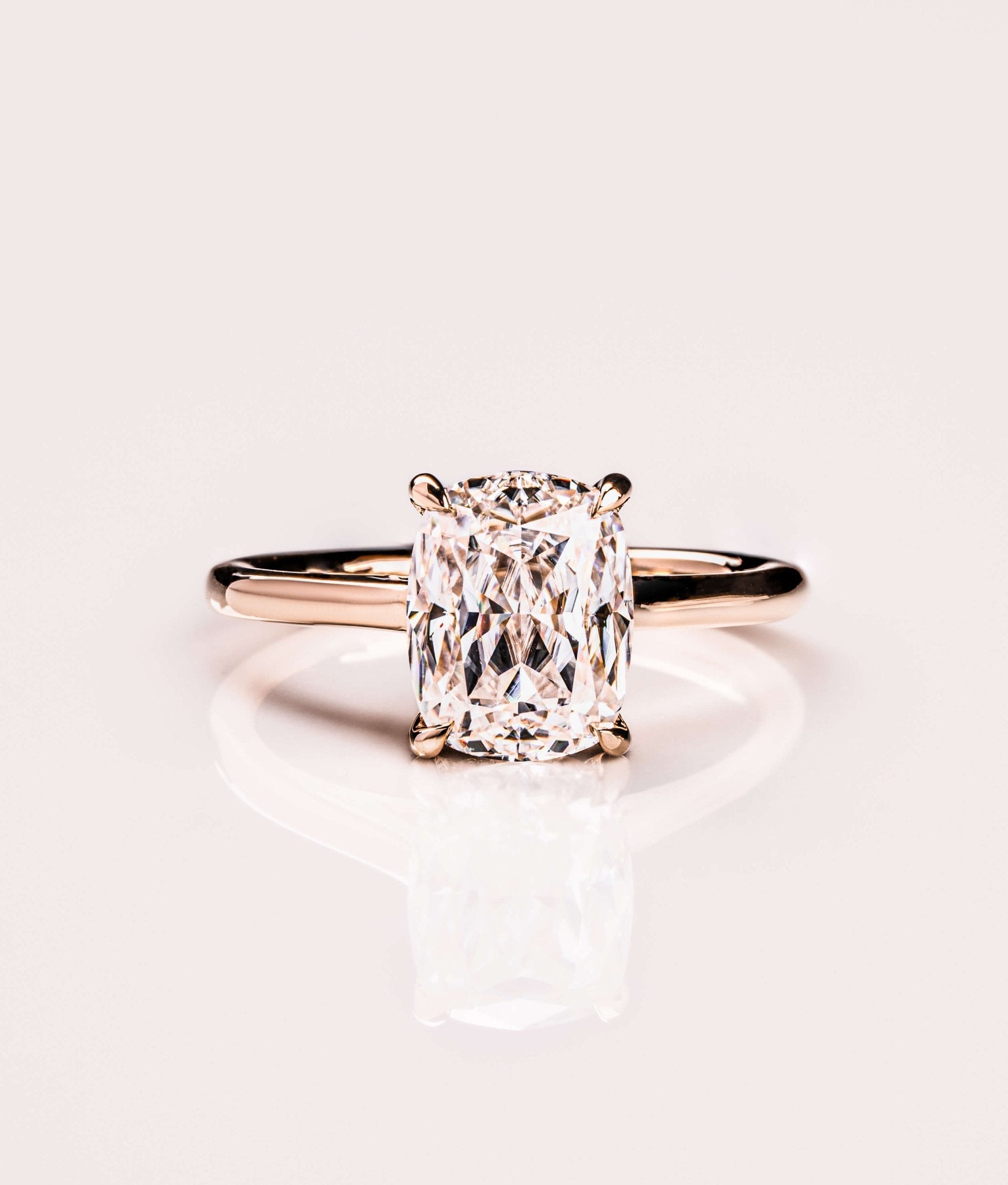 Cushion Hidden Halo Lab Grown Diamond Engagement Ring