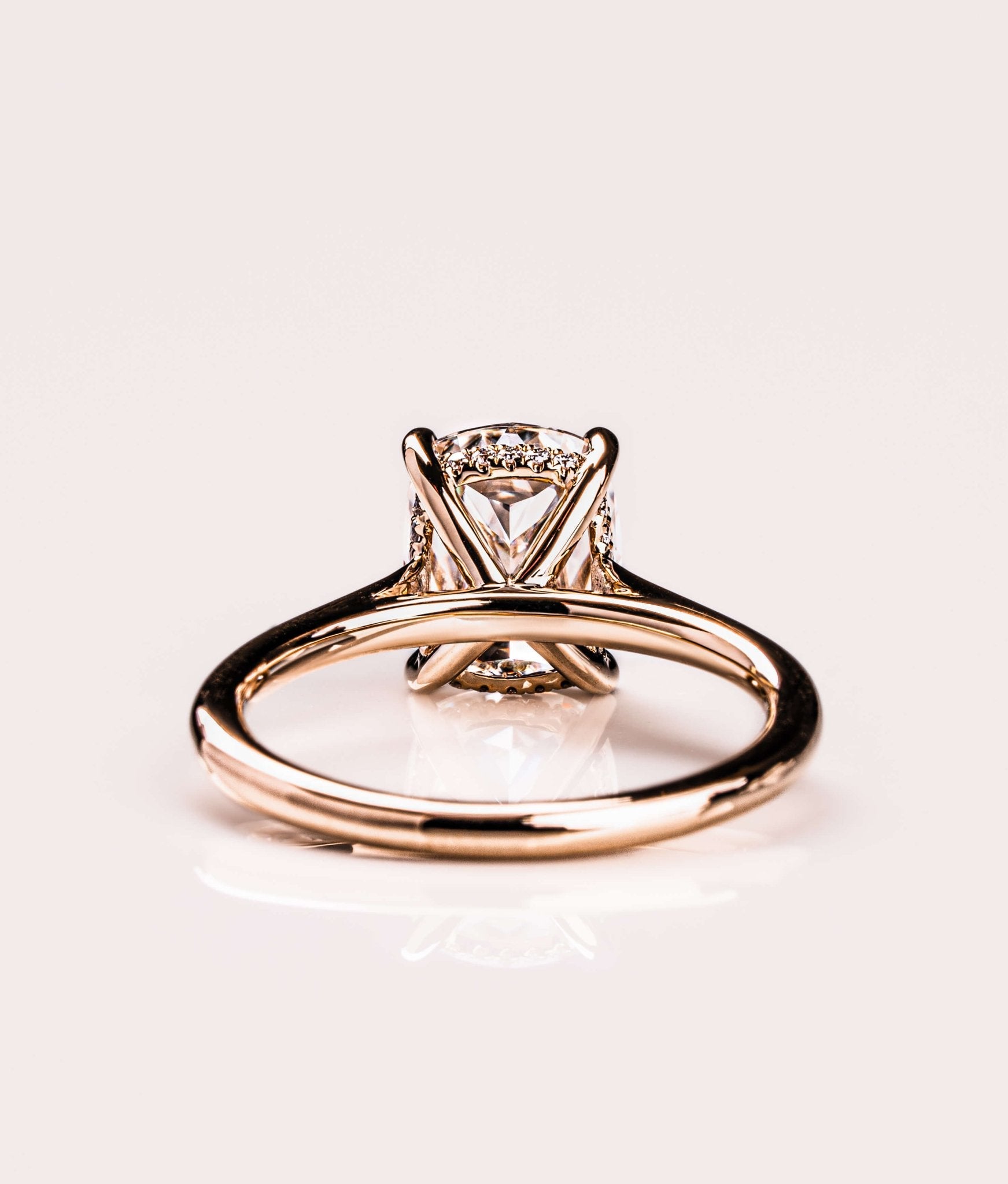 Cushion Hidden Halo Lab Grown Diamond Engagement Ring