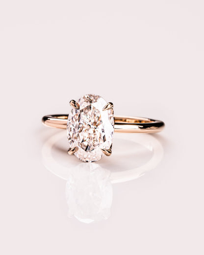 Cushion Hidden Halo Lab Grown Diamond Engagement Ring