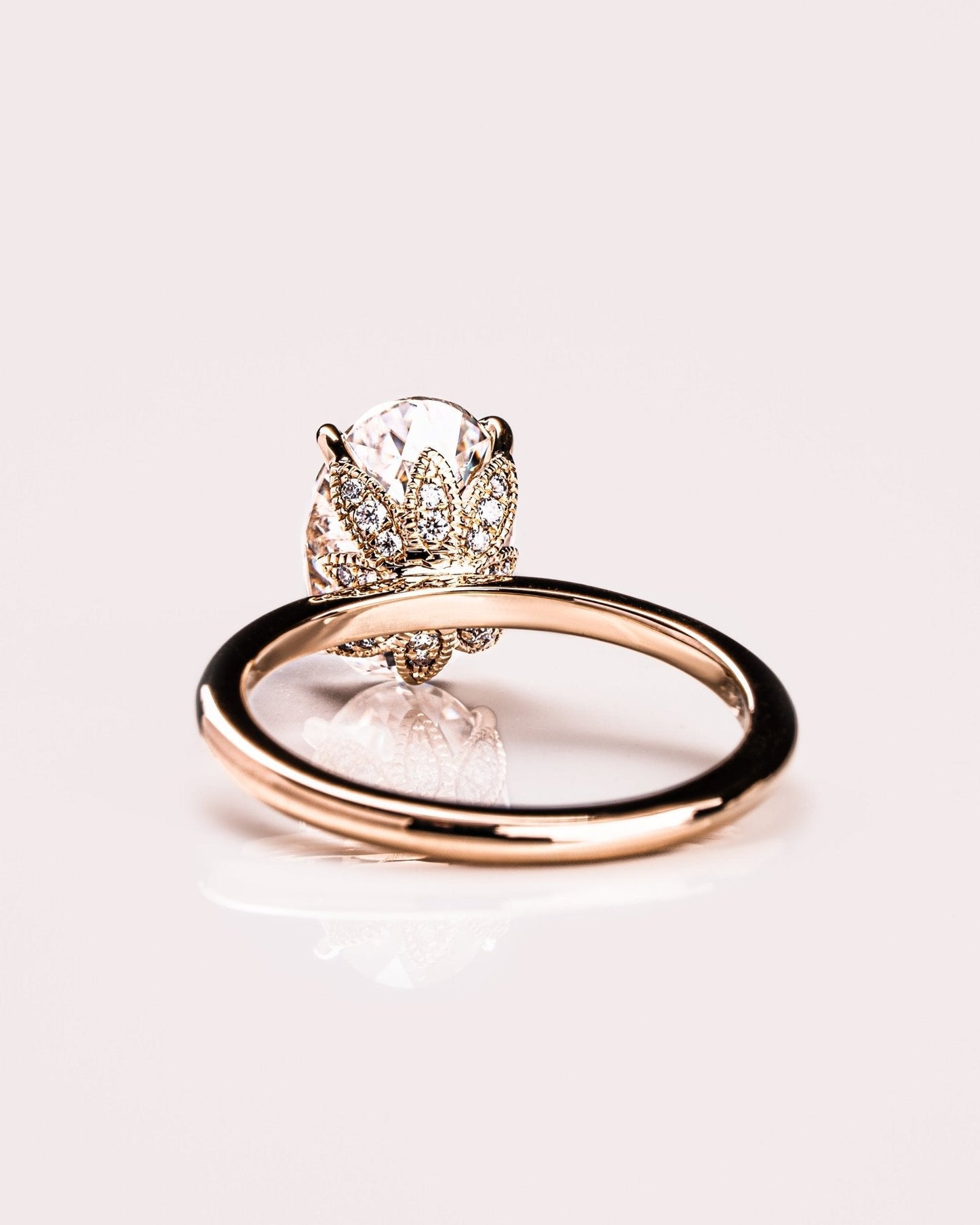 Cushion Hidden Halo Lab Grown Diamond Engagement Ring