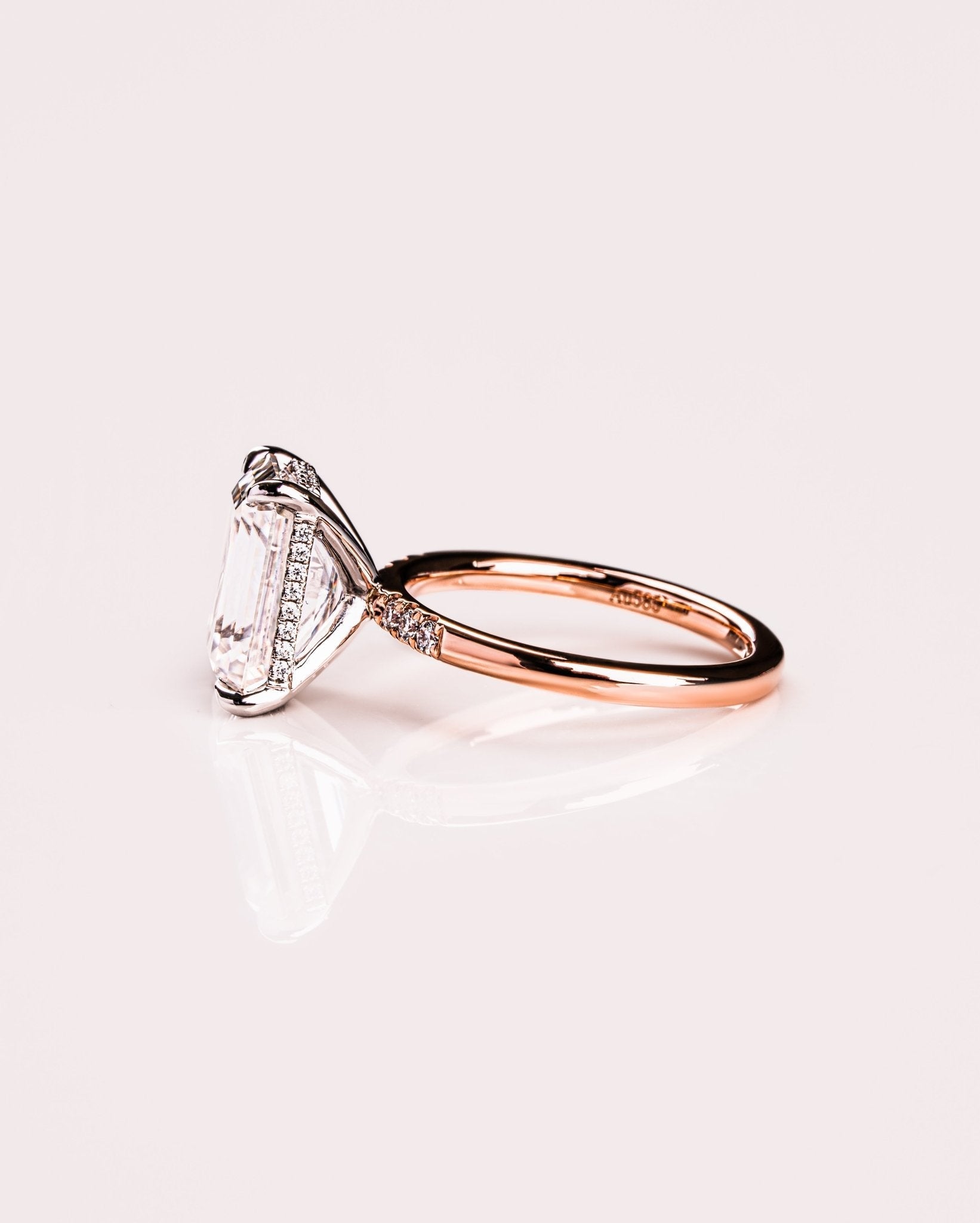 Cushion Hidden Halo Lab Grown Diamond Engagement Ring