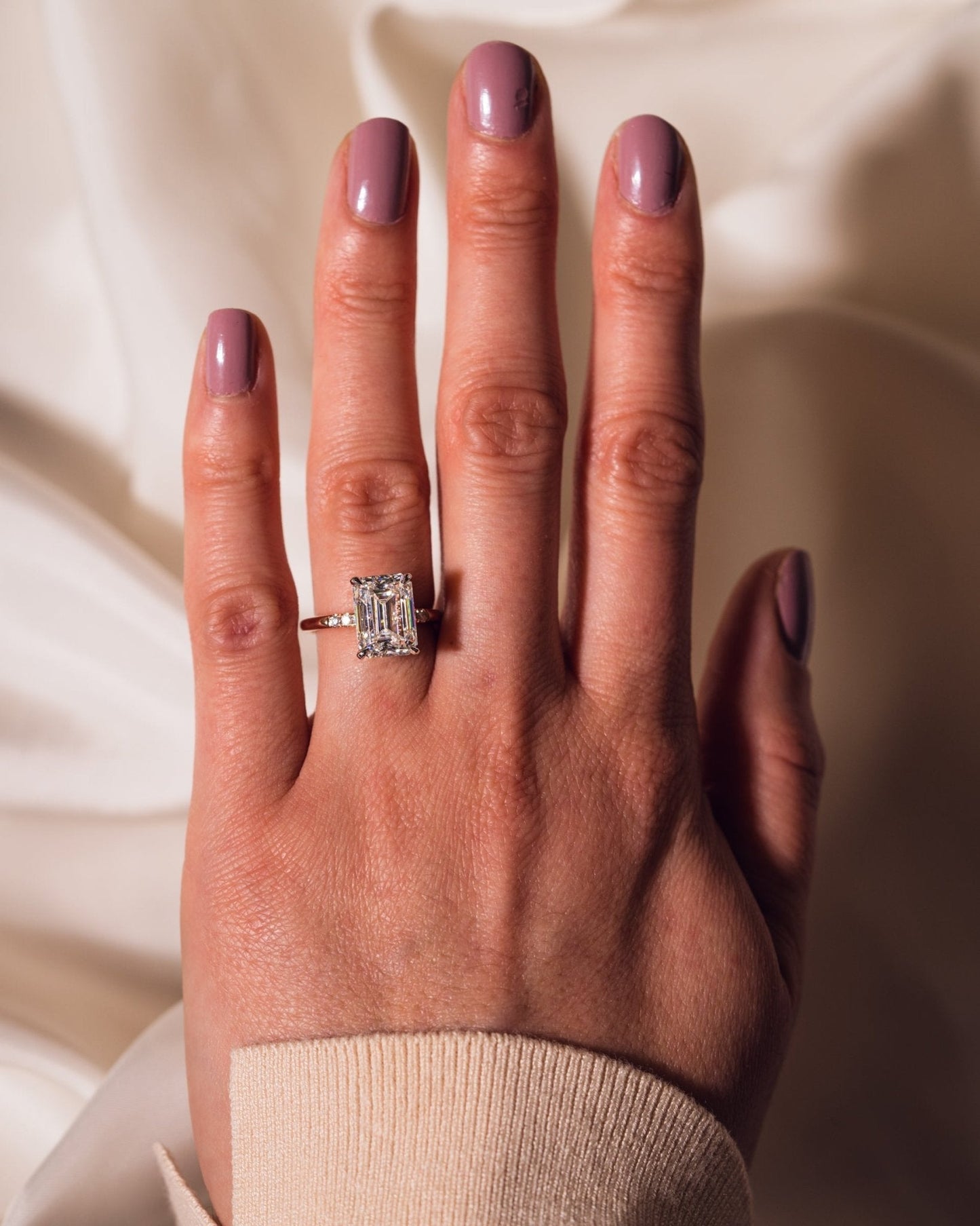 Cushion Hidden Halo Lab Grown Diamond Engagement Ring