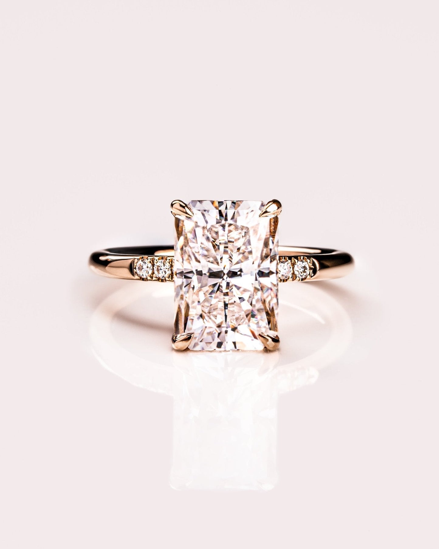 Cushion Hidden Halo Lab Grown Diamond Engagement Ring