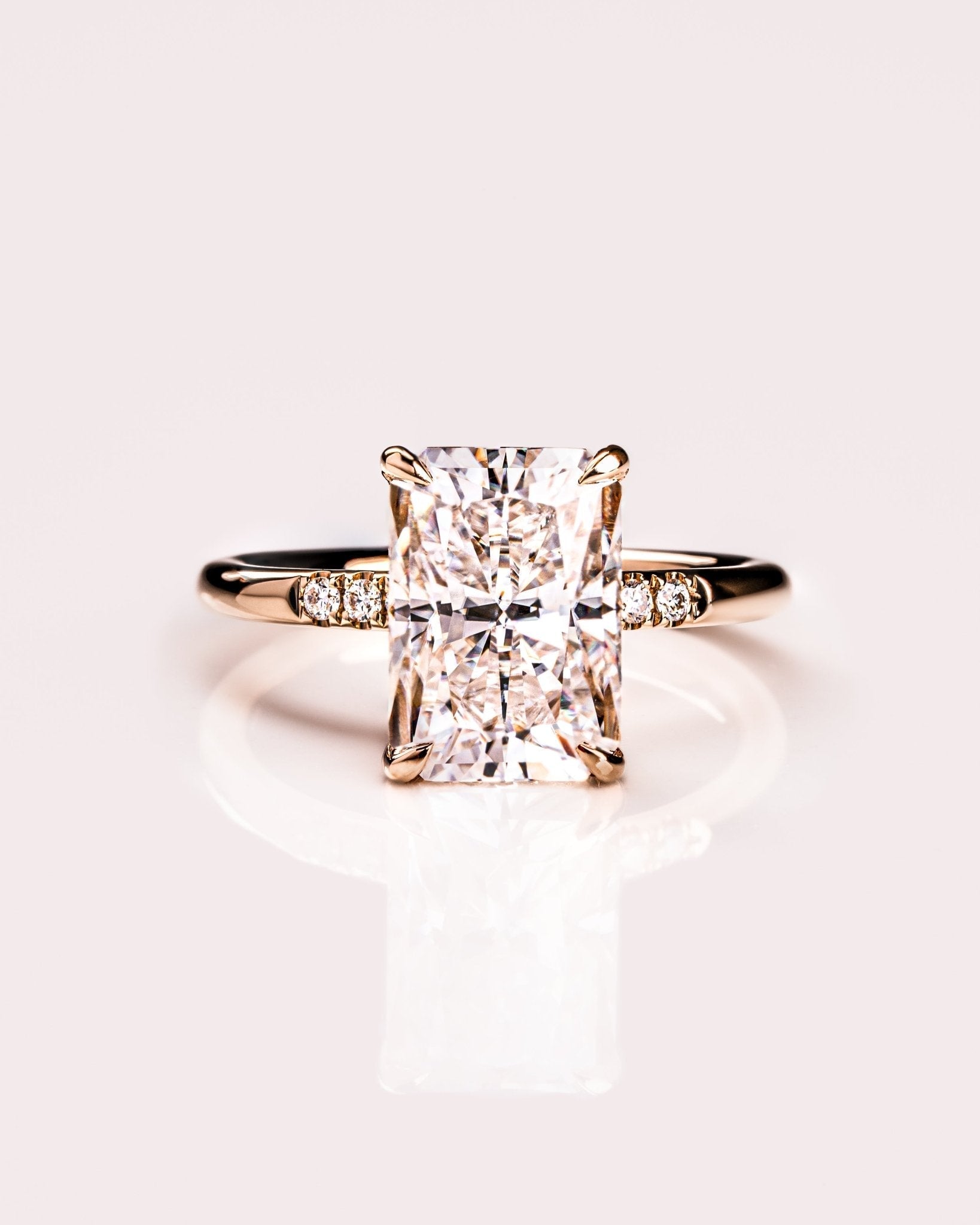 Cushion Hidden Halo Lab Grown Diamond Engagement Ring