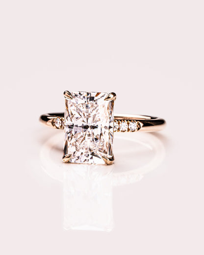 Cushion Hidden Halo Lab Grown Diamond Engagement Ring