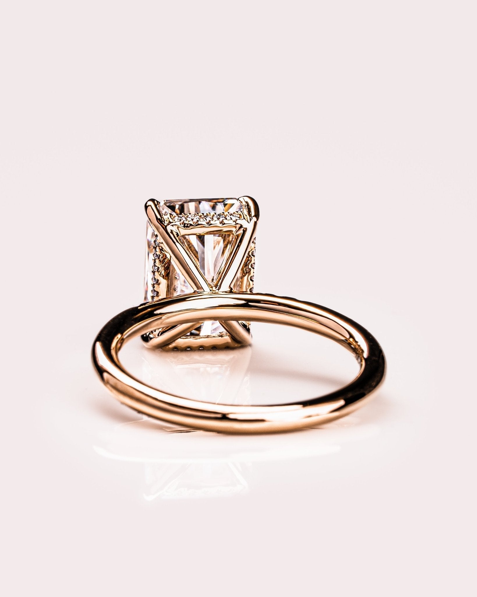 Cushion Hidden Halo Lab Grown Diamond Engagement Ring