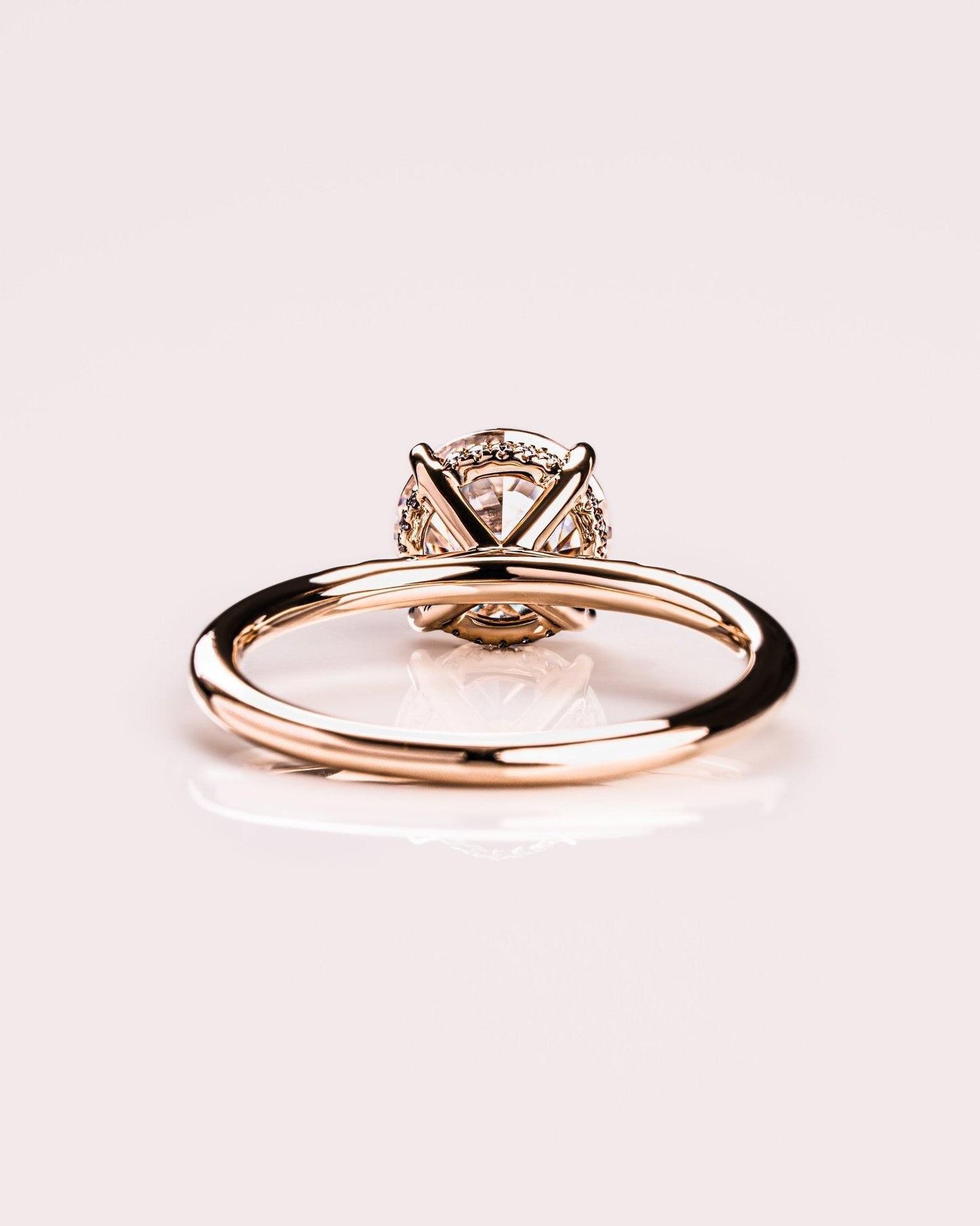 Cushion Hidden Halo Lab Grown Diamond Engagement Ring