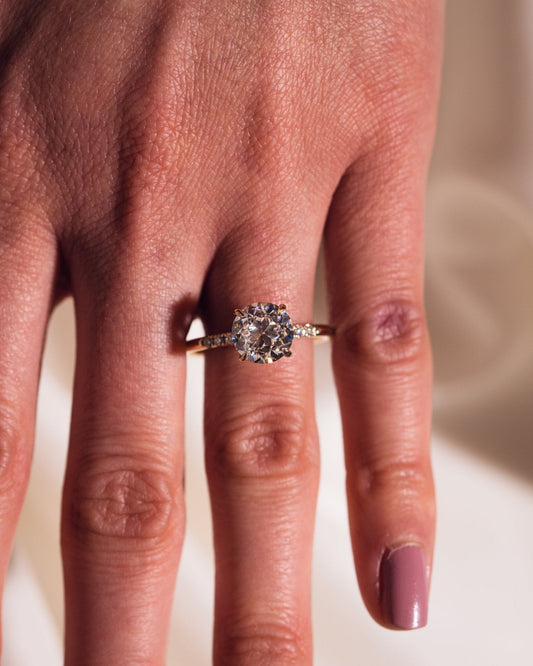 Cushion Hidden Halo Lab Grown Diamond Engagement Ring