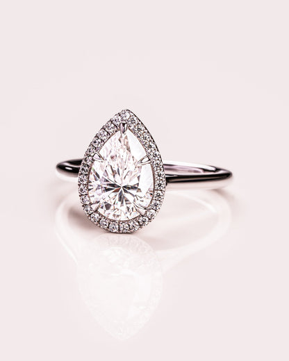 Cushion Hidden Halo Lab Grown Diamond Engagement Ring