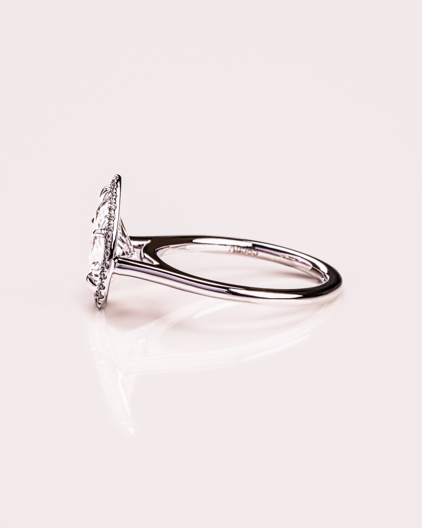 Cushion Hidden Halo Lab Grown Diamond Engagement Ring