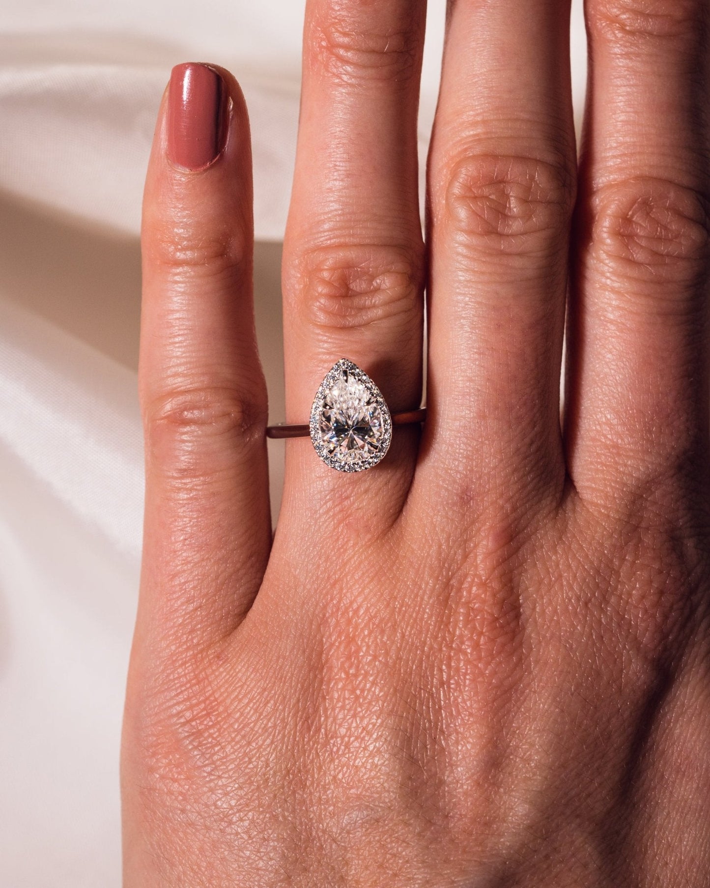 Cushion Hidden Halo Lab Grown Diamond Engagement Ring