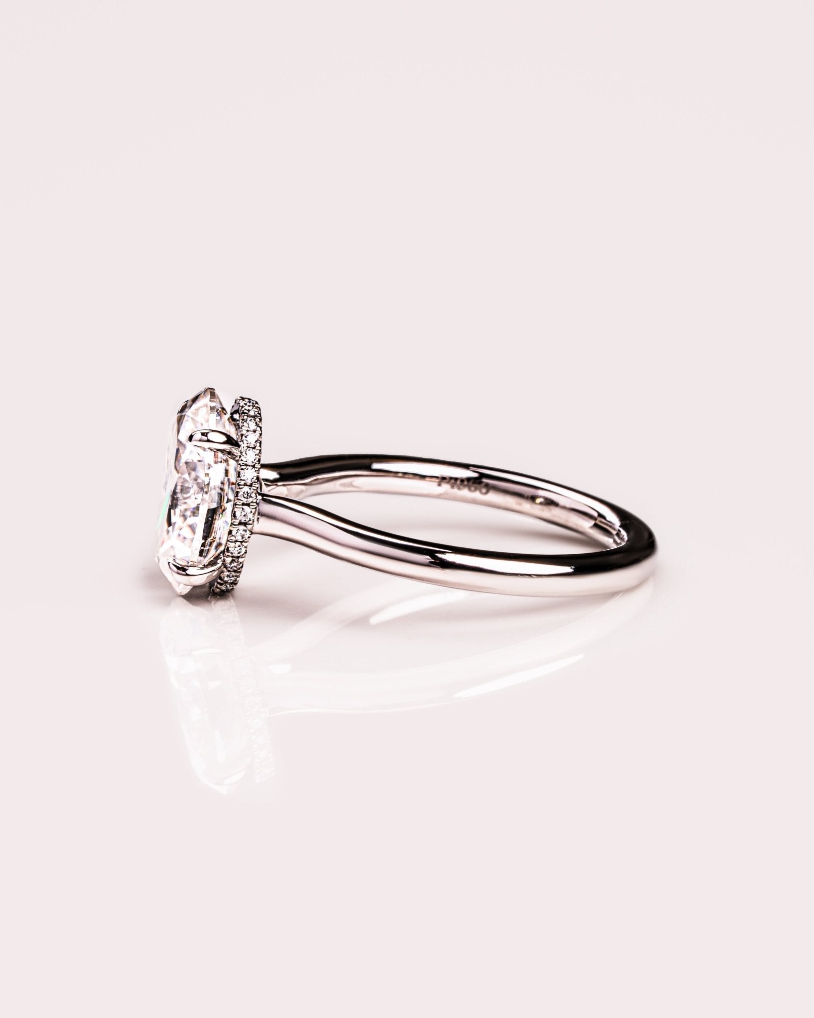 Cushion Hidden Halo Lab Grown Diamond Engagement Ring