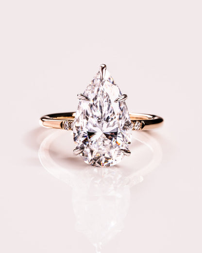 Cushion Hidden Halo Lab Grown Diamond Engagement Ring