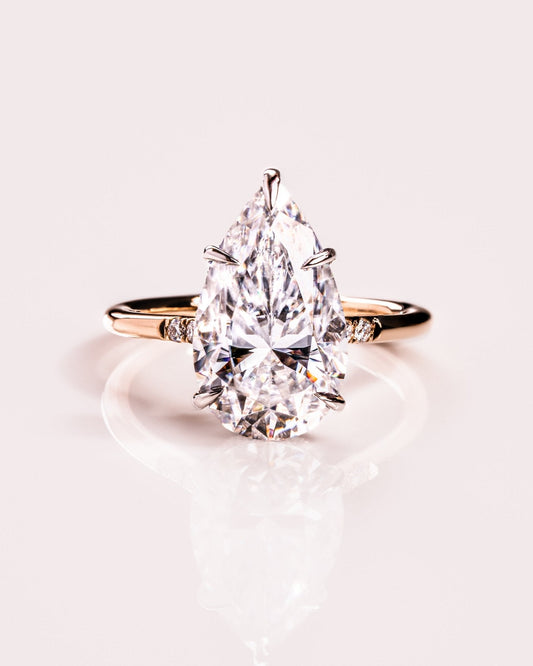 Cushion Hidden Halo Lab Grown Diamond Engagement Ring