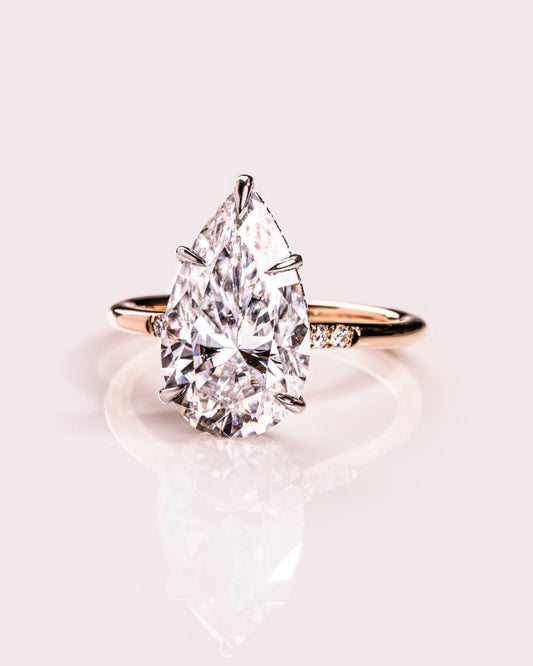 Cushion Hidden Halo Lab Grown Diamond Engagement Ring