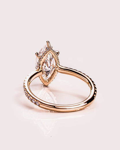 Cushion Hidden Halo Lab Grown Diamond Engagement Ring