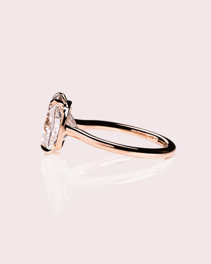 Cushion Hidden Halo Lab Grown Diamond Engagement Ring