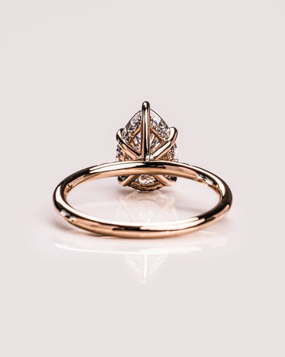 Cushion Hidden Halo Lab Grown Diamond Engagement Ring