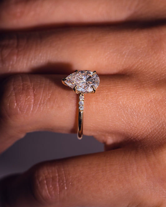 Cushion Hidden Halo Lab Grown Diamond Engagement Ring