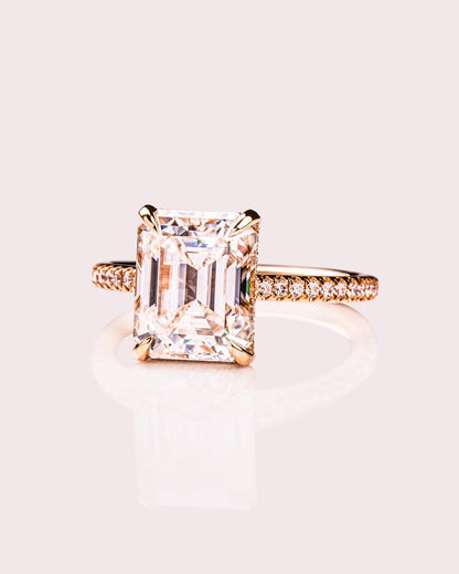 Cushion Hidden Halo Lab Grown Diamond Engagement Ring