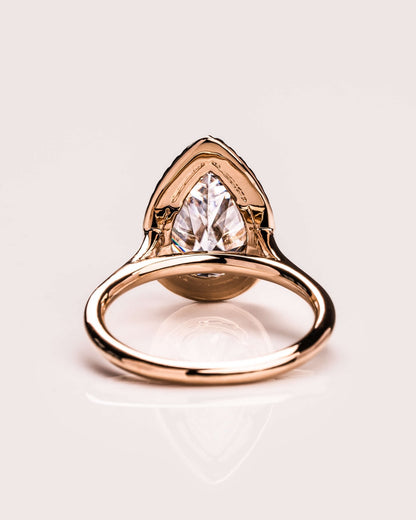 Cushion Hidden Halo Lab Grown Diamond Engagement Ring