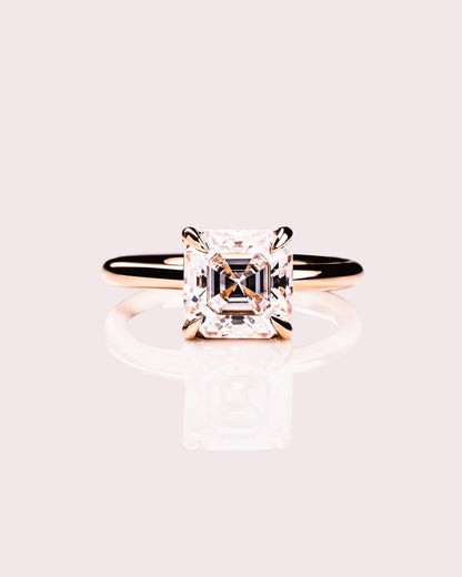 Cushion Hidden Halo Lab Grown Diamond Engagement Ring