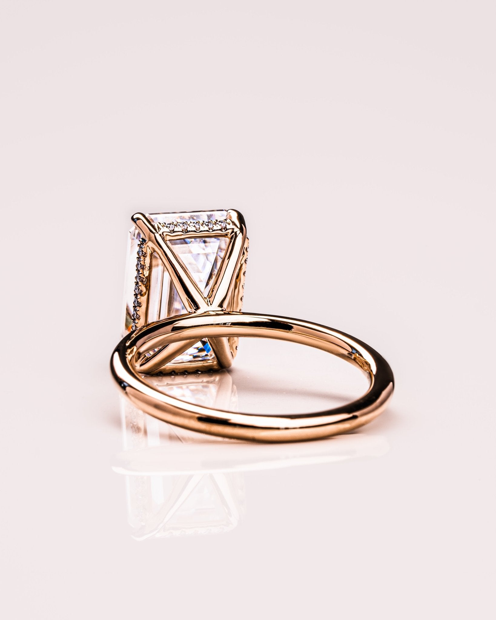Cushion Hidden Halo Lab Grown Diamond Engagement Ring