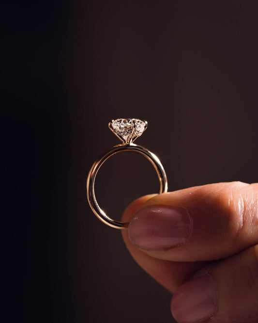 Cushion Hidden Halo Lab Grown Diamond Engagement Ring