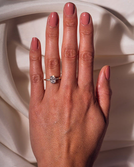 Cushion Hidden Halo Lab Grown Diamond Engagement Ring