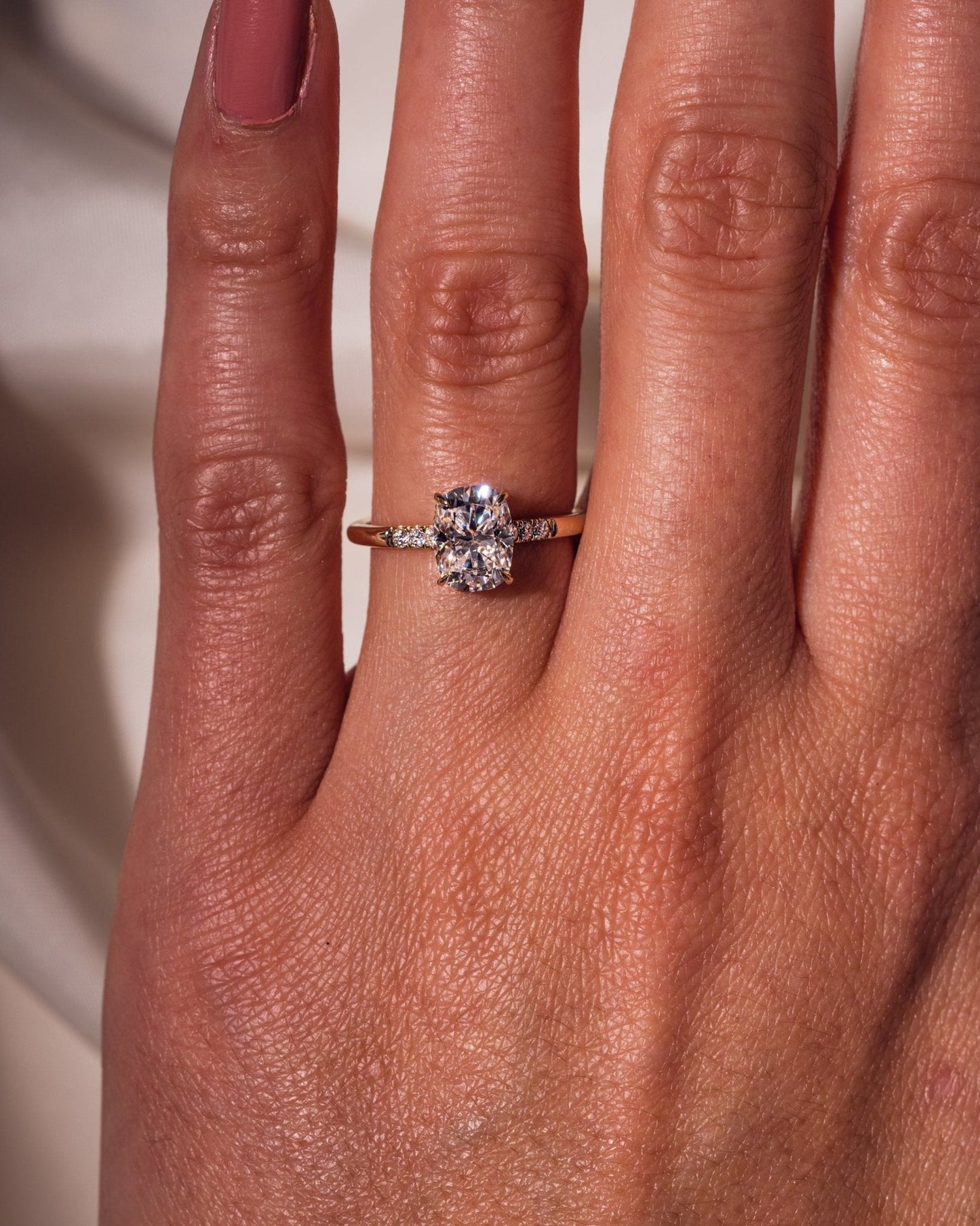 Cushion Hidden Halo Lab Grown Diamond Engagement Ring
