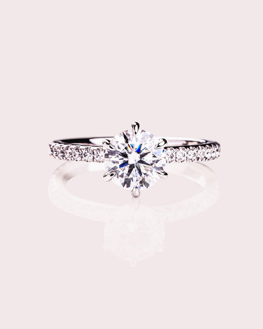 Cushion Hidden Halo Lab Grown Diamond Engagement Ring