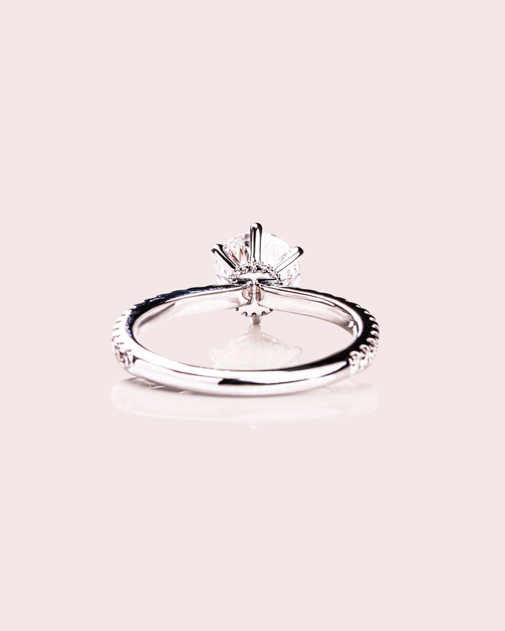Cushion Hidden Halo Lab Grown Diamond Engagement Ring