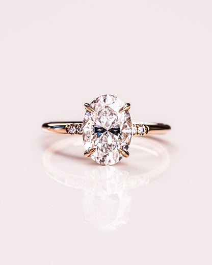 Cushion Hidden Halo Lab Grown Diamond Engagement Ring