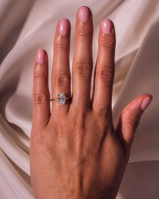 Cushion Hidden Halo Lab Grown Diamond Engagement Ring