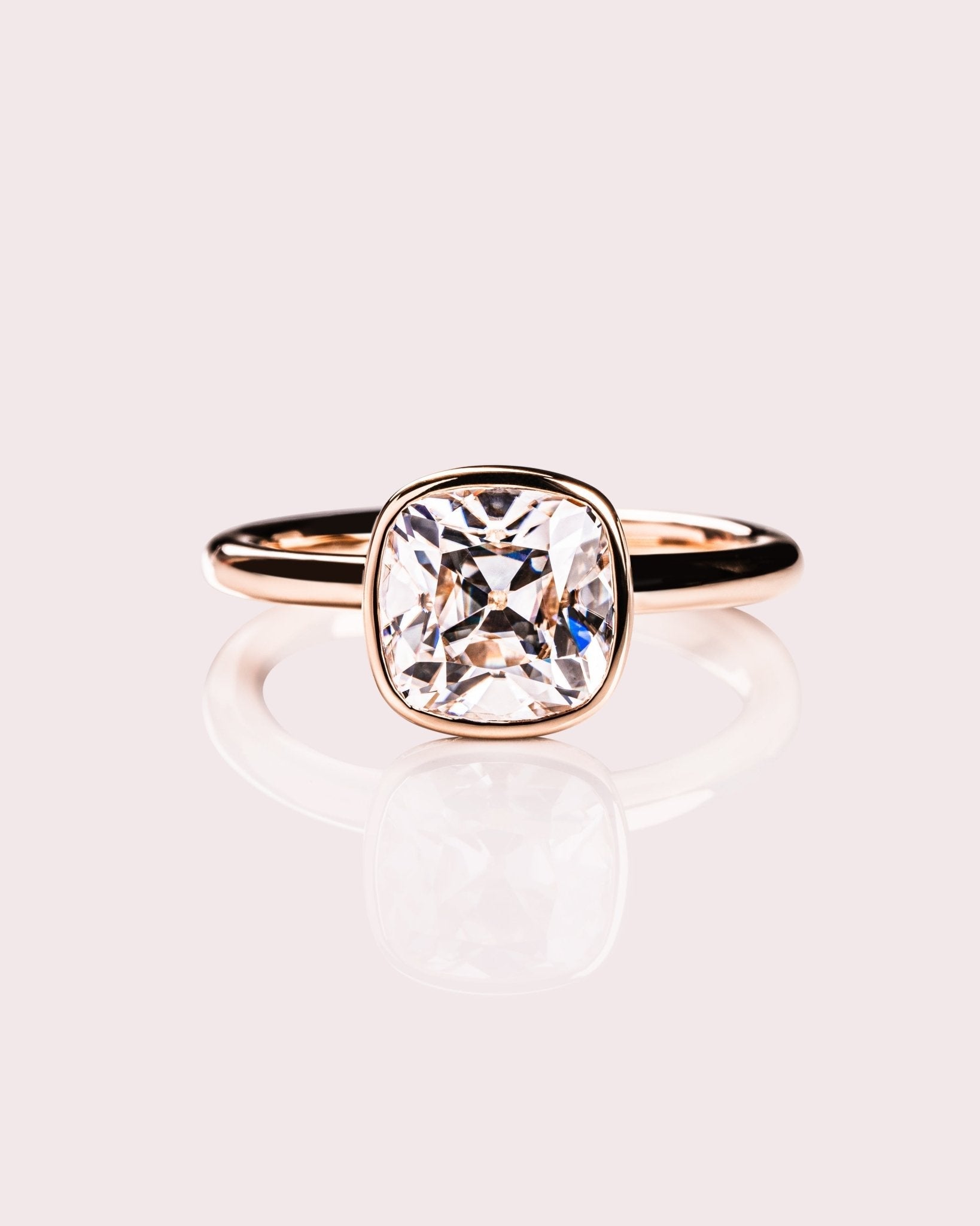 Cushion Hidden Halo Lab Grown Diamond Engagement Ring