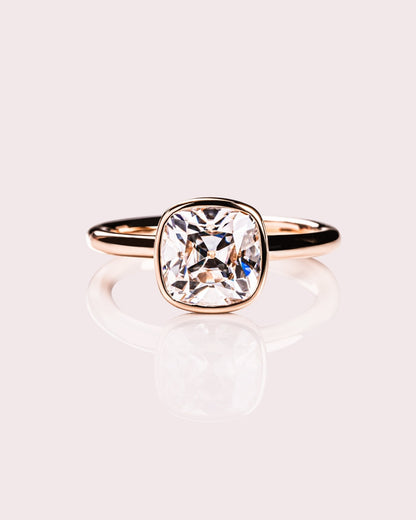 Cushion Hidden Halo Lab Grown Diamond Engagement Ring