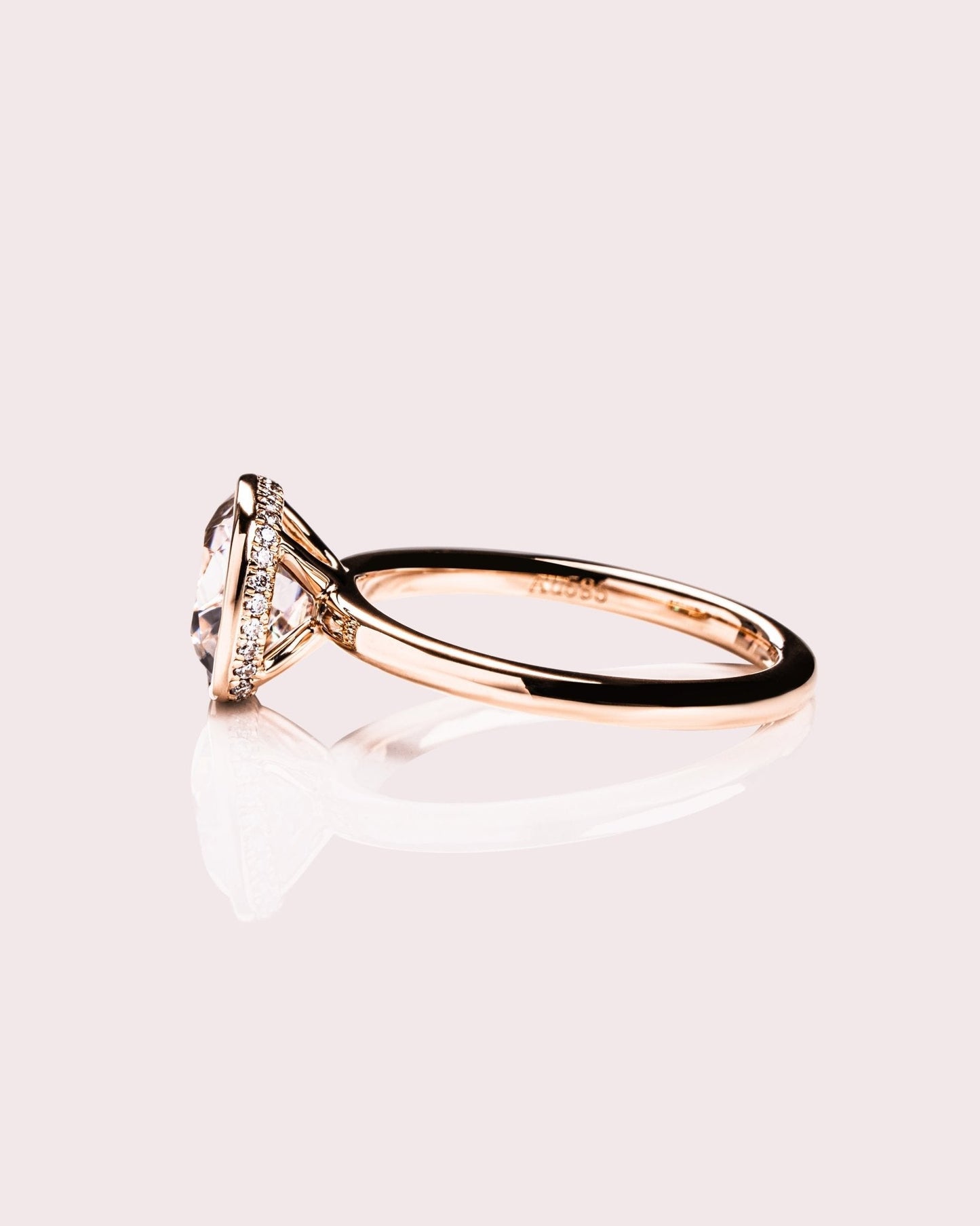 Cushion Hidden Halo Lab Grown Diamond Engagement Ring