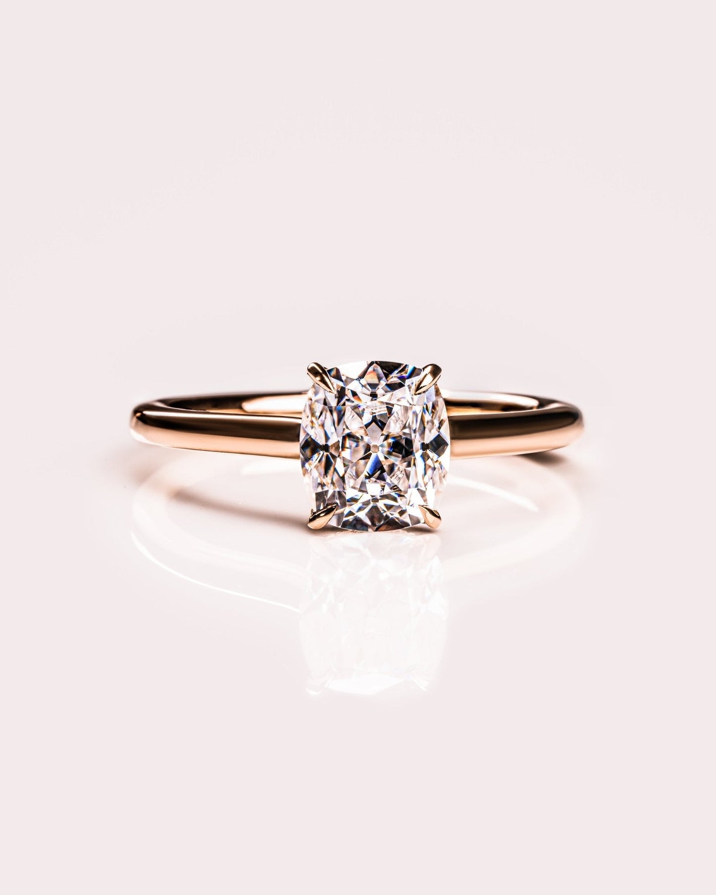 Cushion Hidden Halo Lab Grown Diamond Engagement Ring