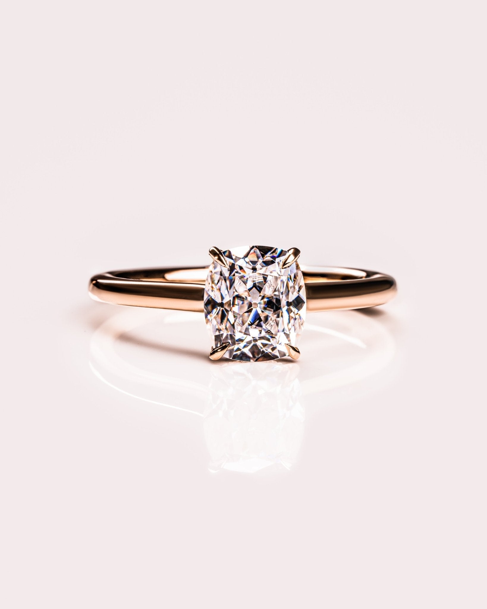 Cushion Hidden Halo Lab Grown Diamond Engagement Ring