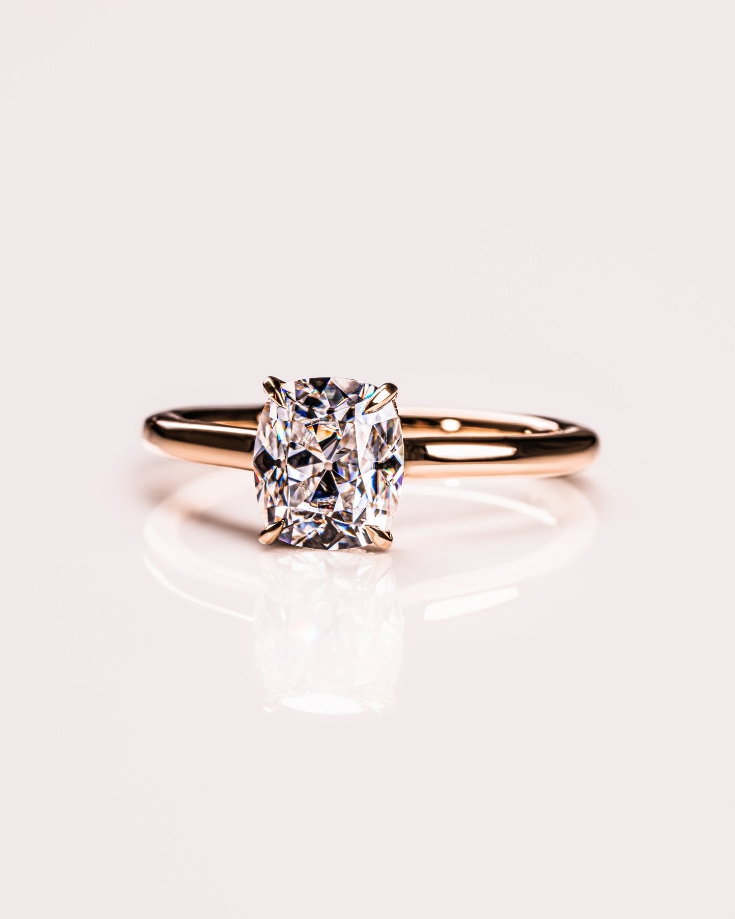 Cushion Hidden Halo Lab Grown Diamond Engagement Ring