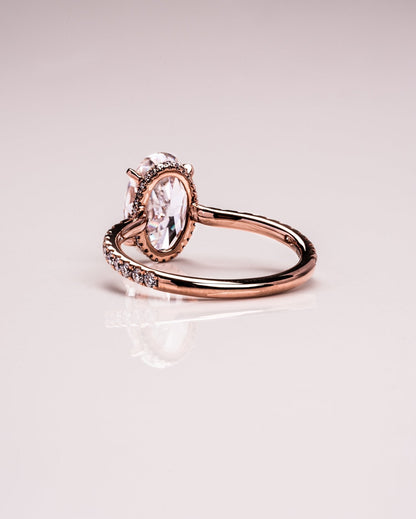 Cushion Hidden Halo Lab Grown Diamond Engagement Ring