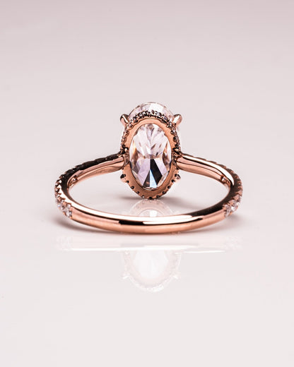 Cushion Hidden Halo Lab Grown Diamond Engagement Ring