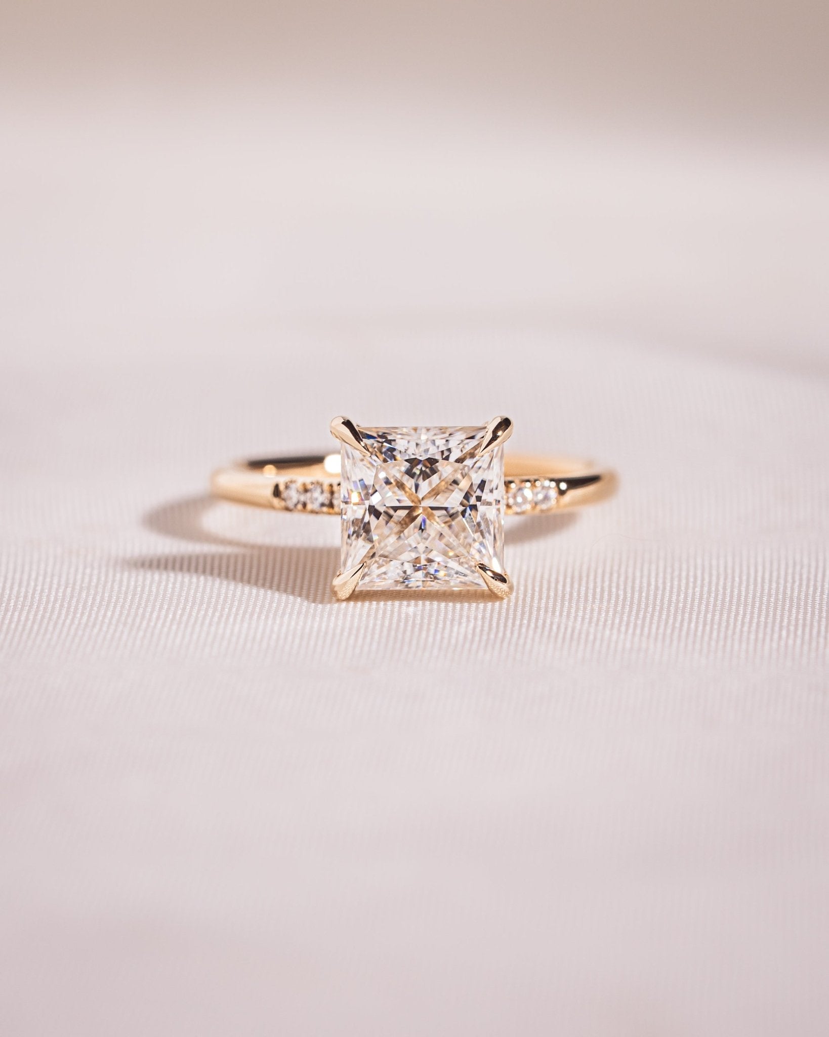 Cushion Hidden Halo Lab Grown Diamond Engagement Ring