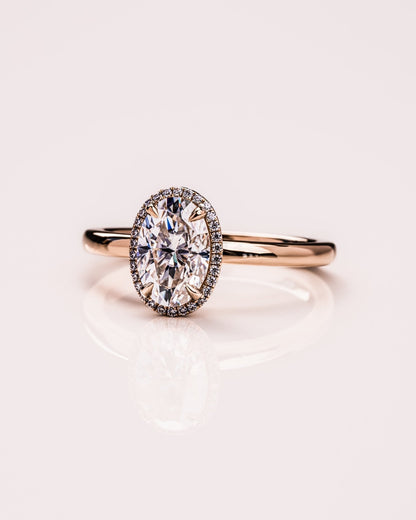 Cushion Hidden Halo Lab Grown Diamond Engagement Ring