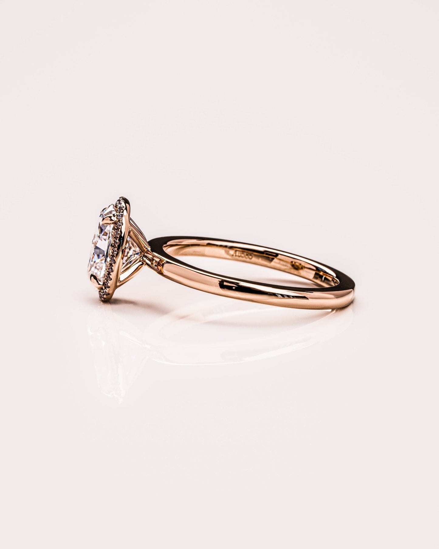 Cushion Hidden Halo Lab Grown Diamond Engagement Ring